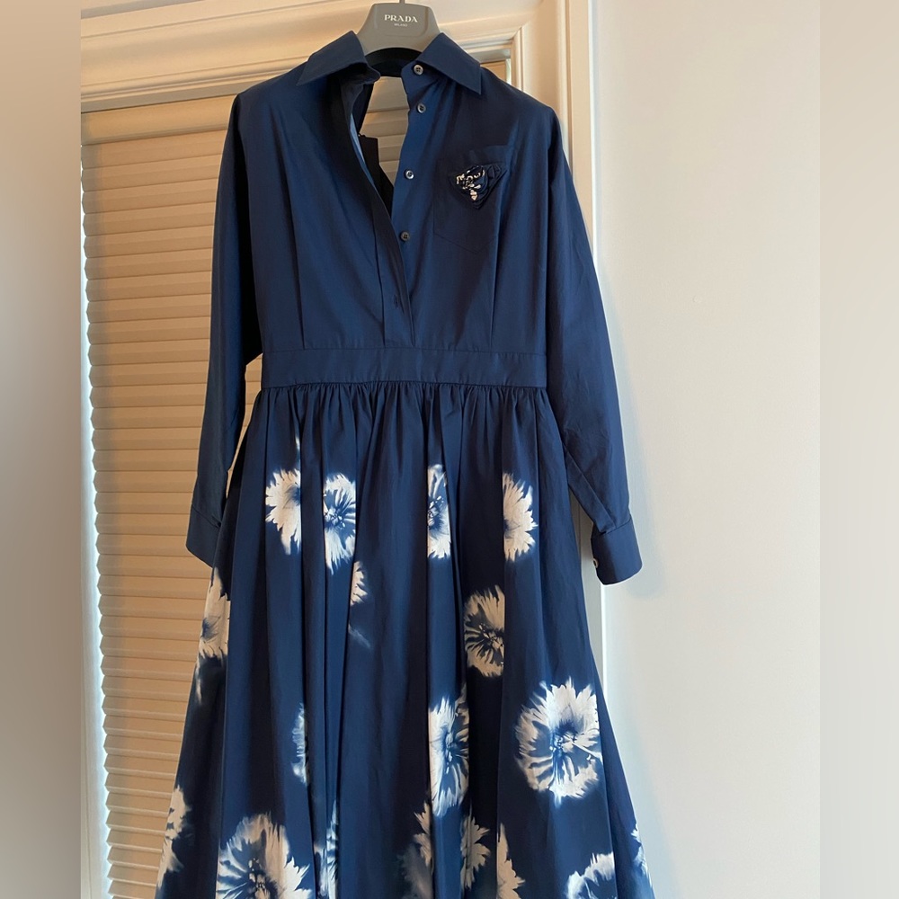 Prada Poplin Tie-dye dress